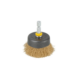 Brosse soucoupe laiton Ø 50mm – Nettoyage efficace | WOLFCRAFT