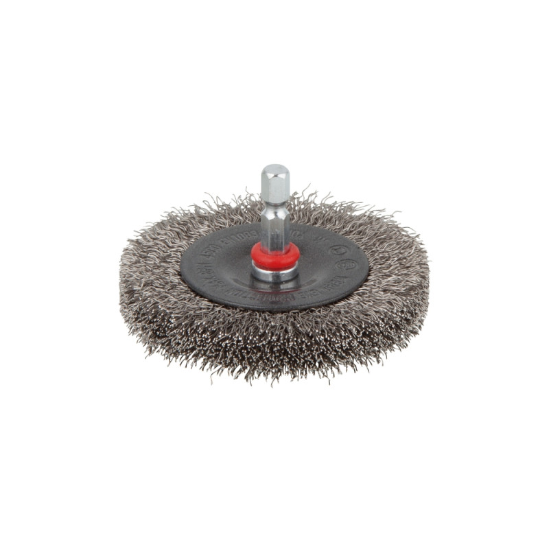 Brosse circulaire avec fil d'acier inoxydable pour perceuse Ø 75 mm WOLFCRAFT