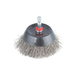Brosse soucoupe inox 75mm – Nettoyage puissant | WOLFCRAFT

