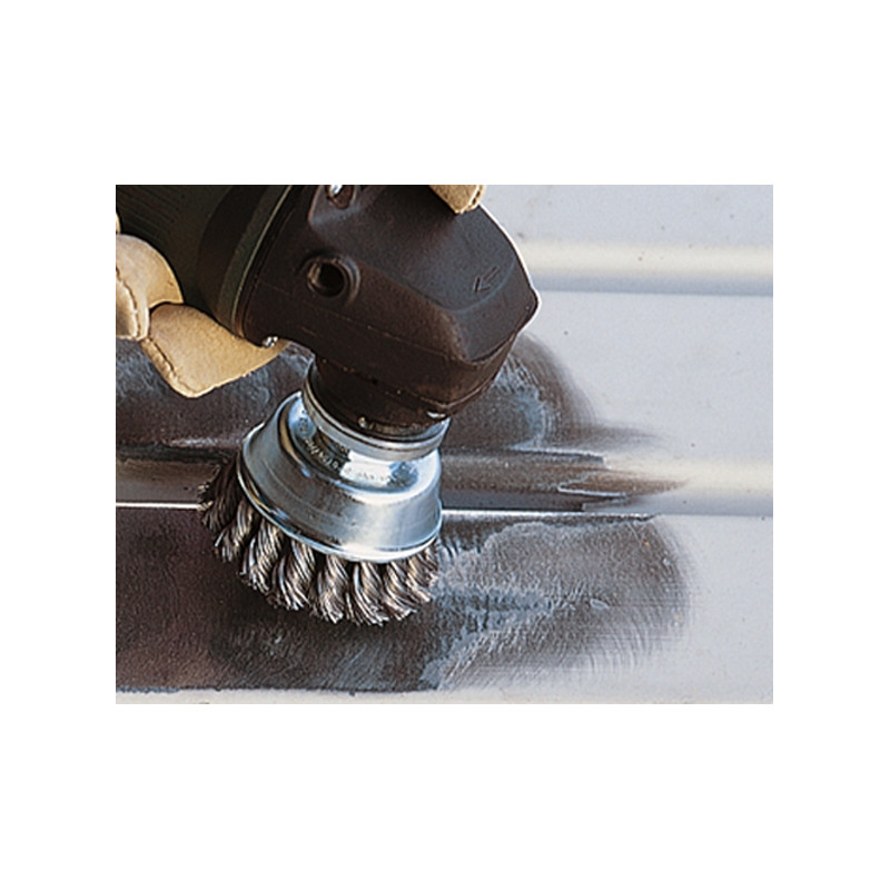 Brosse soucoupe Ø 75mm – Décapage efficace | WOLFCRAFT

