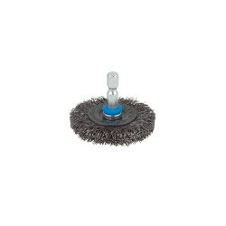 Brosse circulaire avec fil d'acier ondulé pour perceuse Ø 50 mm WOLFCRAFT