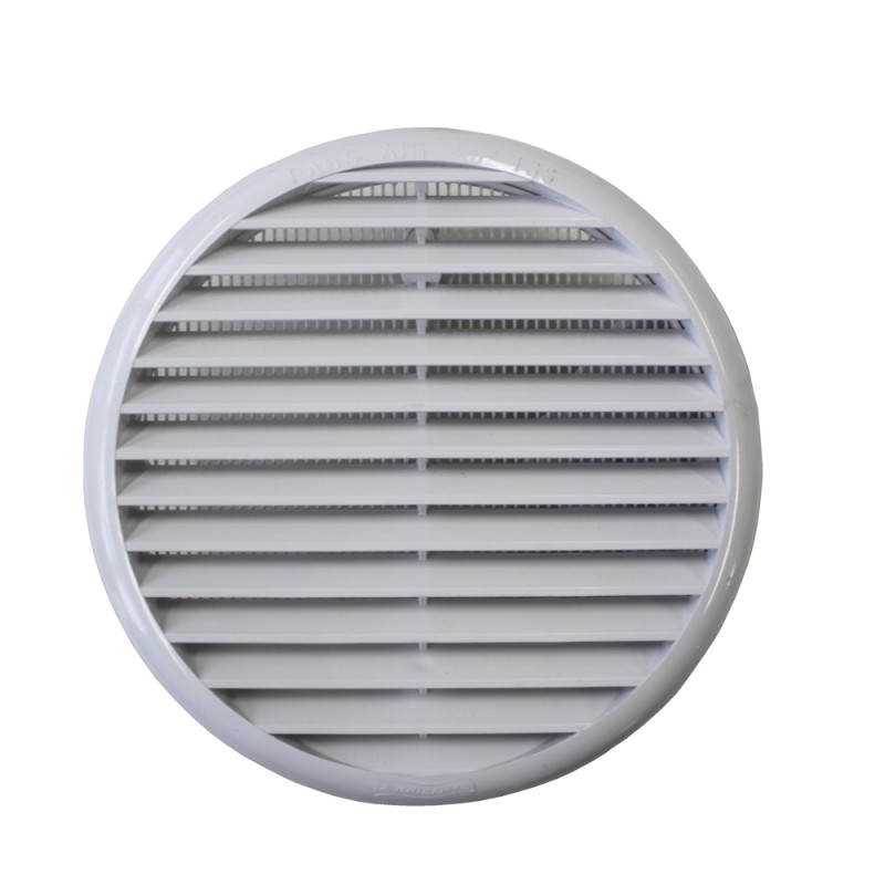 Grille ronde avec moustiquaire blanche Ø 125 / 160 mm