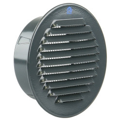 Grille estampée ronde avec moustiquaire anthracite Ø 115 mm RENSON