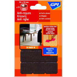 Patin Glisseur Adhésif 24x24mm – Lot de 12 Pièces | GPI