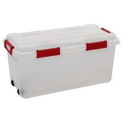 Box de rangement Outback rouge et transparent 80 L ALLIBERT