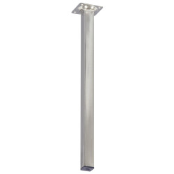 Pied de meuble carré aspect inox 2,5 x 2,5 x 40 cm