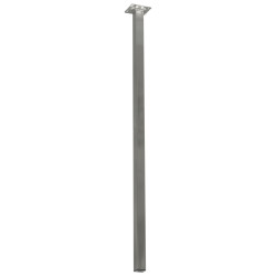 Pied de meuble carré aspect inox 2,5 x 2,5 x 75 cm