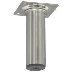 Pied de meuble rond aspect inox Ø 3 x 10 cm