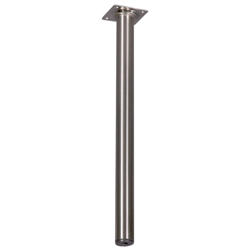 Pied de meuble rond aspect inox Ø 3 x 40 cm