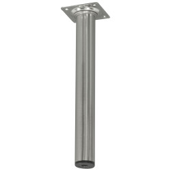 Pied de meuble rond aspect inox Ø 3 x 25 cm