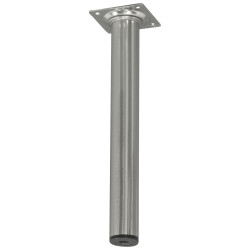 Pied de meuble rond aspect inox Ø 3 x 25 cm