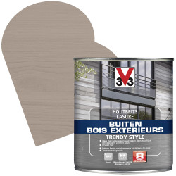 Lasure Bois Extérieur Gris Argenté V33 – Style Tendance | V33