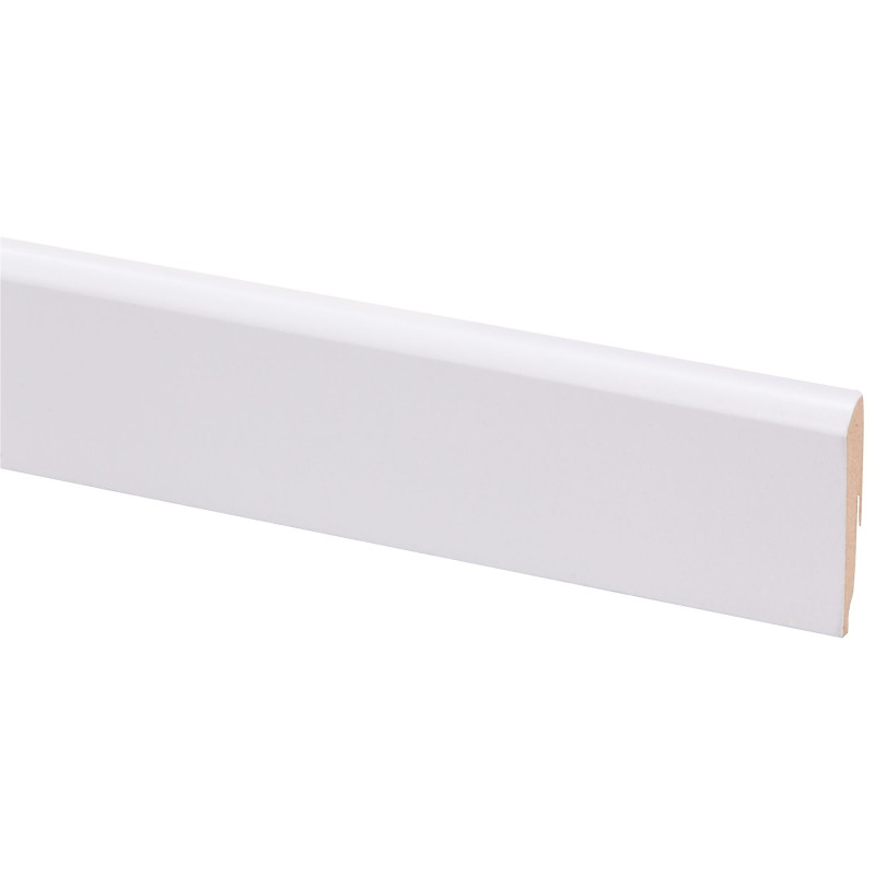 Plinthe de parquet revêtue blanche 240 x 6,8 x 1,2 cm CANDO