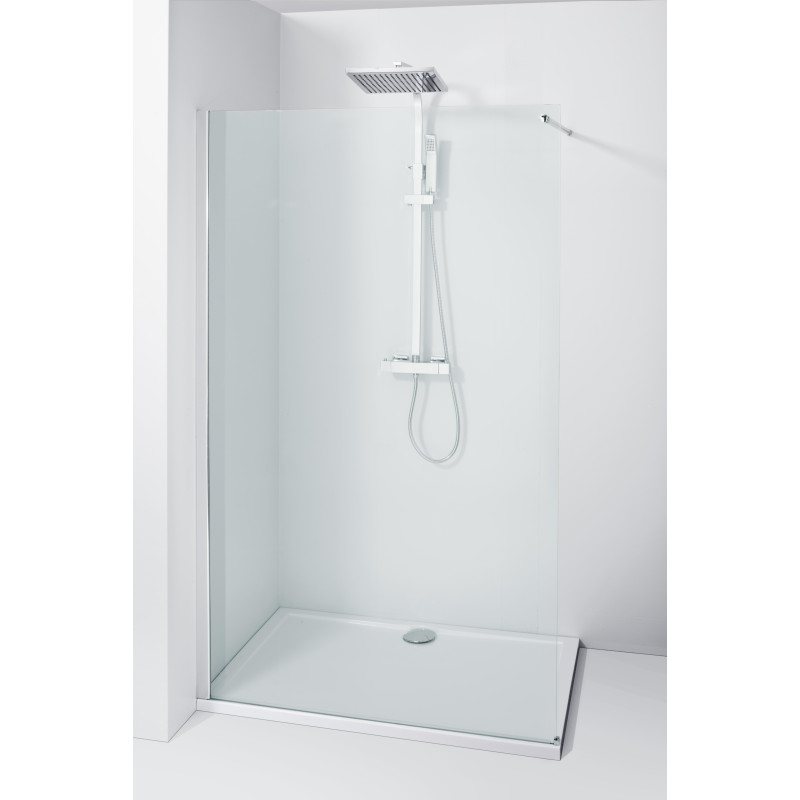 Paroi de douche fixe transparente Walk In Lago 120 x 195 cm ALLIBERT