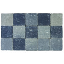 Palette 630 Pavés gris et noirs tambourinés Cylindre 15 x 15 x 4 cm (livraison à domicile)