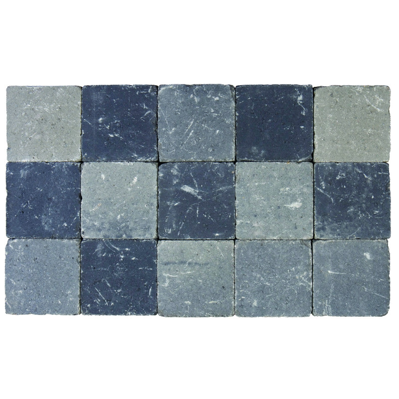 Palette 630 Pavés gris et noirs tambourinés Cylindre 15 x 15 x 4 cm (livraison à domicile)