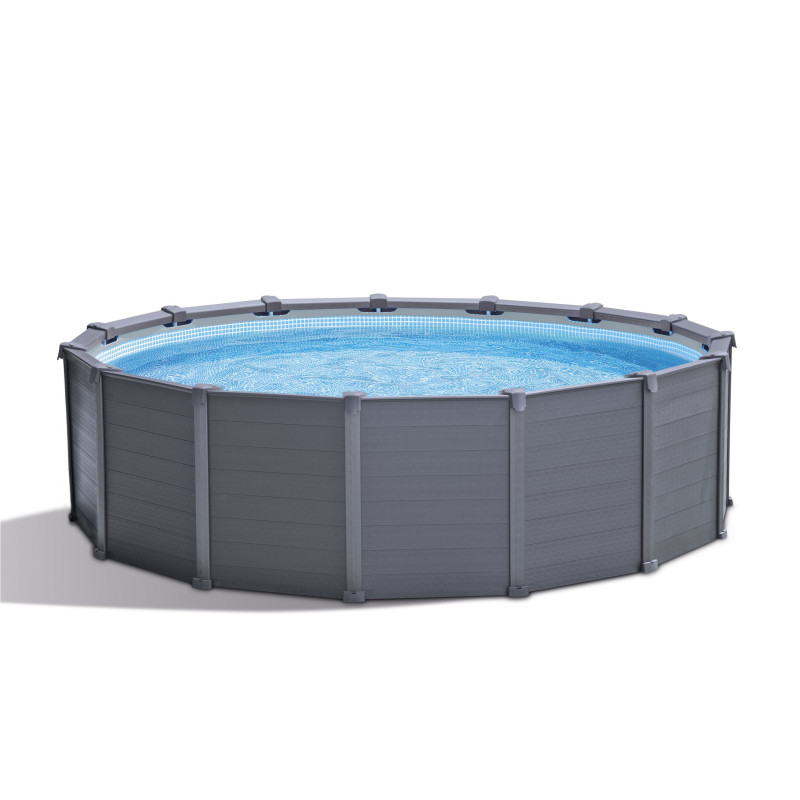 Piscine Graphite avec filtre à sable Ø 478 x 124 cm INTEX