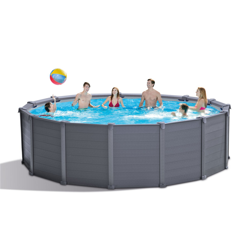 Piscine Graphite avec filtre à sable Ø 478 x 124 cm INTEX Piscine Graphite avec filtre à sable Ø 478 x 124 cm INTEX