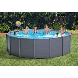 Piscine Graphite avec filtre à sable Ø 478 x 124 cm INTEX Piscine Graphite avec filtre à sable Ø 478 x 124 cm INTEX