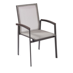 Fauteuil de jardin anthracite en aluminium