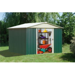 Abri de jardin métal vert 3,03x2,98x2,02m | YARDMASTER