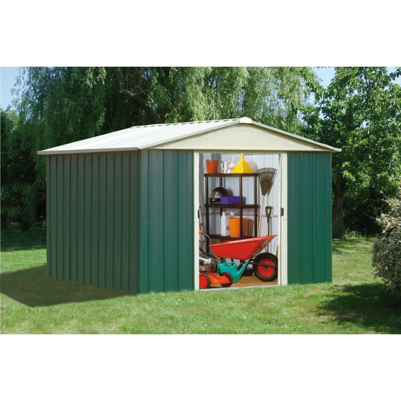 Abri de jardin métal vert 3,03x2,98x2,02m | YARDMASTER