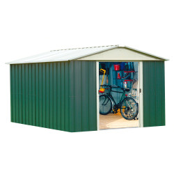 Abri de jardin métal vert 3x4m - Stockage extérieur résistant | YARDMASTER