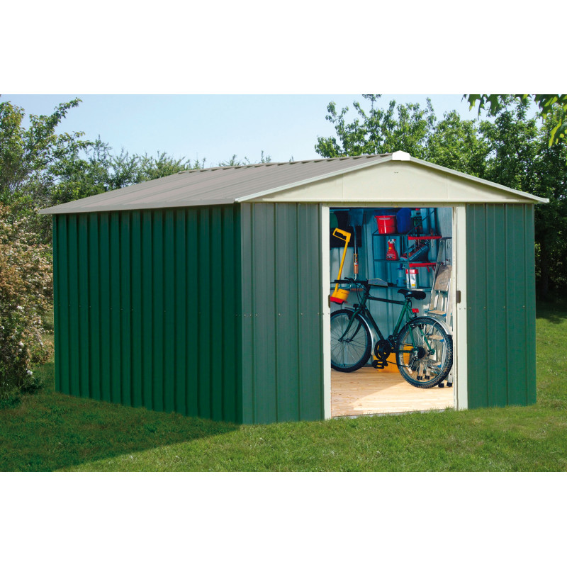 Abri de jardin métal vert 3x4m - Stockage extérieur résistant | YARDMASTER