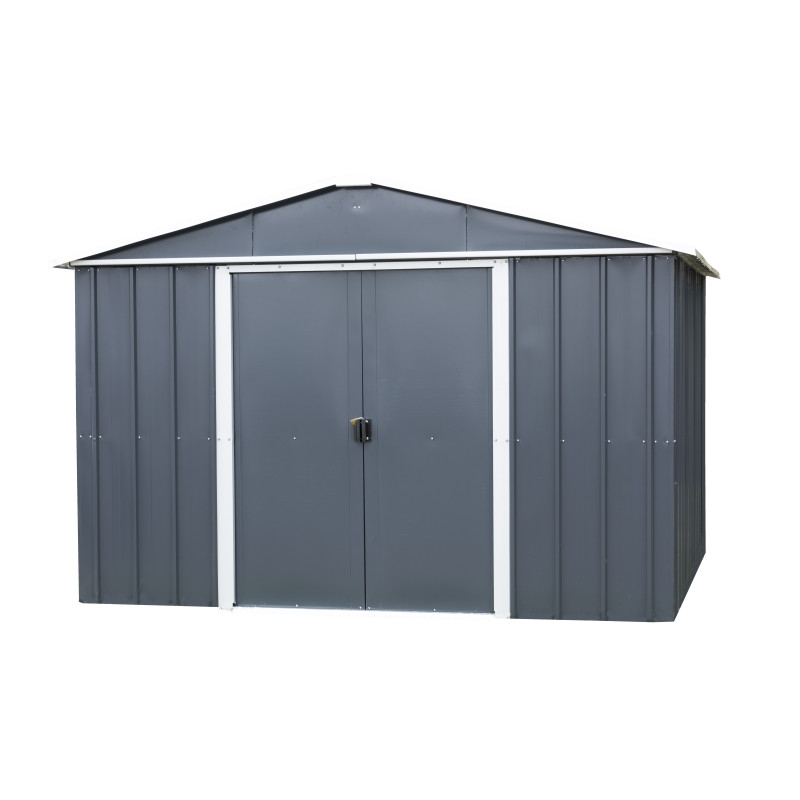 Abri de jardin en métal anthracite 2,02 x 2,17 x 1,89 m