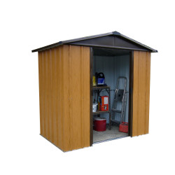 Abri de jardin métal aspect bois 2,02x1,37x1,99m | YARDMASTER