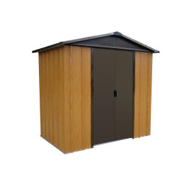 Abri de jardin métal aspect bois 2,02x1,37x1,99m | YARDMASTER