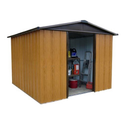 Abri de jardin métal aspect bois 3,03x2,37x2,12m | YARDMASTER