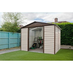 Abri de jardin métal beige 2,43x1,97x2,15m | YARDMASTER Abri de jardin métal beige 2,43x1,97x2,15m | YARDMASTER