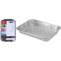 Barquette en aluminium 32 x 23 x 4 cm (5 pièces) – Idéale pour barbecue