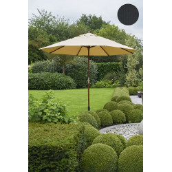 Parasol droit gris en bois avec manivelle Ø 300 cm