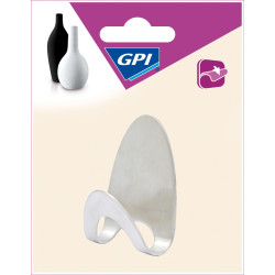 Crochet adhésif argent oval moyen – Fixation facile | GPI