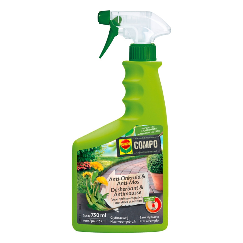 Herbicide et anti-mousse pour allées et sentiers 750 ml COMPO