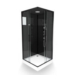 Cabine de douche Black Mirror 2 Square 90 x 90 x 215 cm AURLANE
