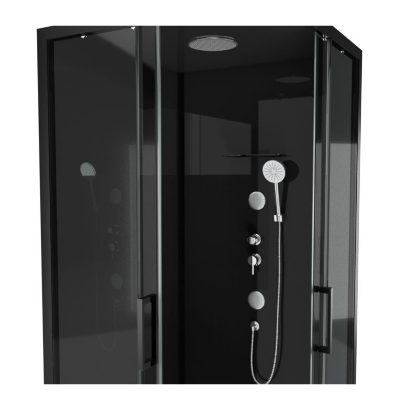 Cabine de douche Black Mirror 2 Square 90 x 90 x 215 cm AURLANE