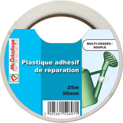 Adhésif de réparation pour PVC blanc 25 m x 50 mm MR.BRICOLAGE