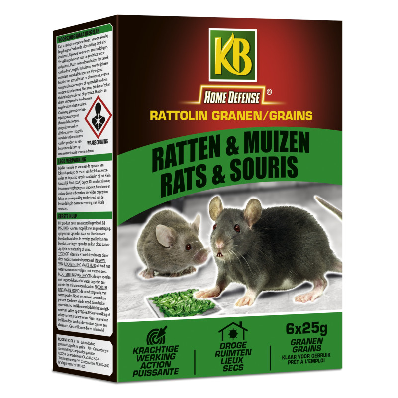 Boîte de graines anti-souris et anti-rats Home Defense 0,15 kg KB