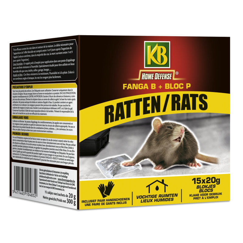 Bloc anti-rats Home Defense 0,3 kg KB