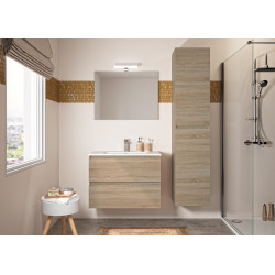 Ensemble de salle de bain Bazil avec tiroirs 80 cm chêne hamilton ALLIBERT