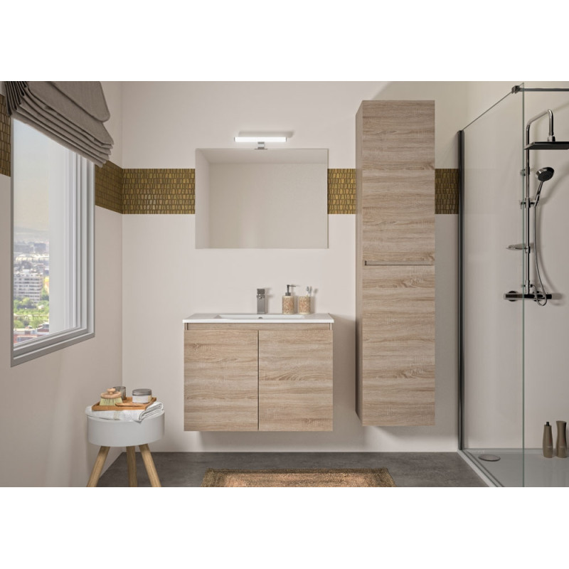 Ensemble salle de bain Bazil chêne Hamilton 80cm ALLIBERT Ensemble salle de bain Bazil chêne Hamilton 80cm ALLIBERT
