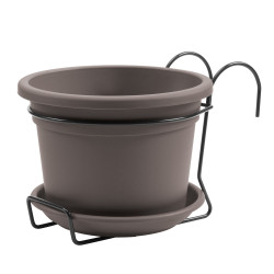 Pot de fleurs suspendu taupe Cilindro – Déco jardin | GARDEN ID