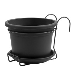 Pot de fleurs suspendu Cilindro Noir – Déco Jardin | GARDEN ID