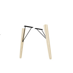 Set de pieds pour caisson Fjord  30 cm bois et métal laqué noir 4 pièces AURLANE