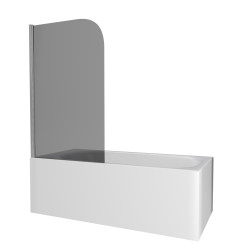 Paroi de bain Emily chromé 130x75cm – Design & Pratique | AURLANE