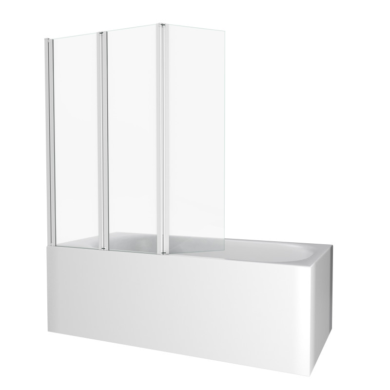 Paroi de bain avec volets 130 x 120 blanc AURLANE