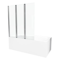 Paroi de bain volets chrome 130x120 – Élégance et Praticité | AURLANE